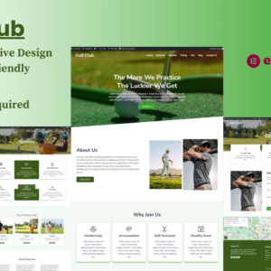A Dynamic Golf Club WordPress Theme Crafted with the Versatility of Elementor Page Builder