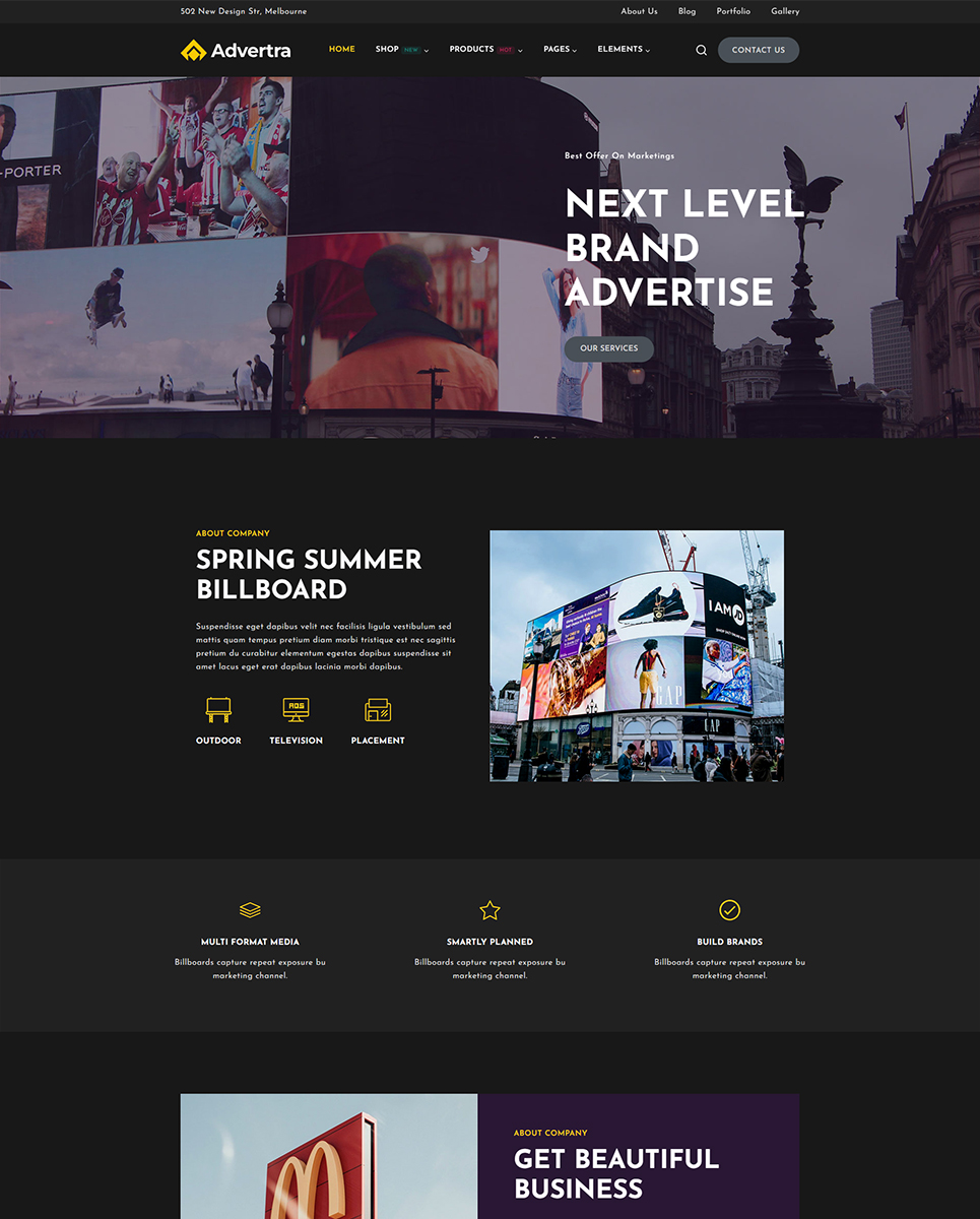 Adverta - Advertising and Marketing Agency Elementor WordPress Responsive Theme