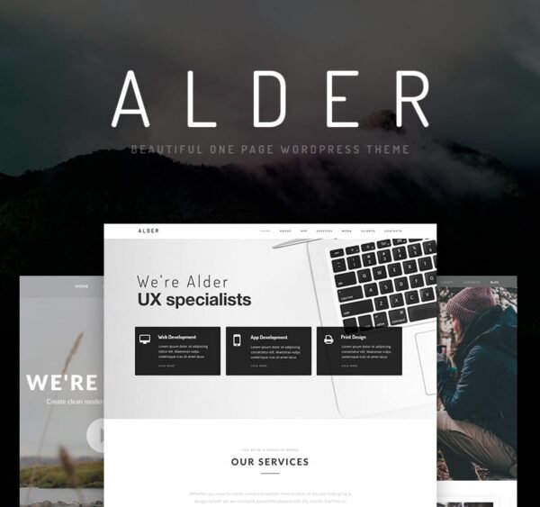Alder - Modern OnePage WordPress Theme