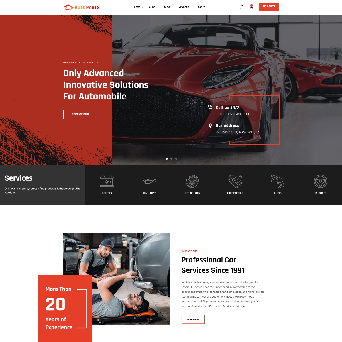AutoPart – Automotive Parts & Car Services Elementor WordPress Theme