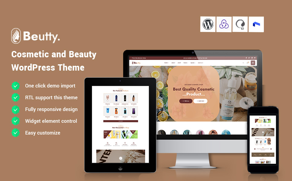 Beutty - Cosmetic and Beauty WordPress Theme