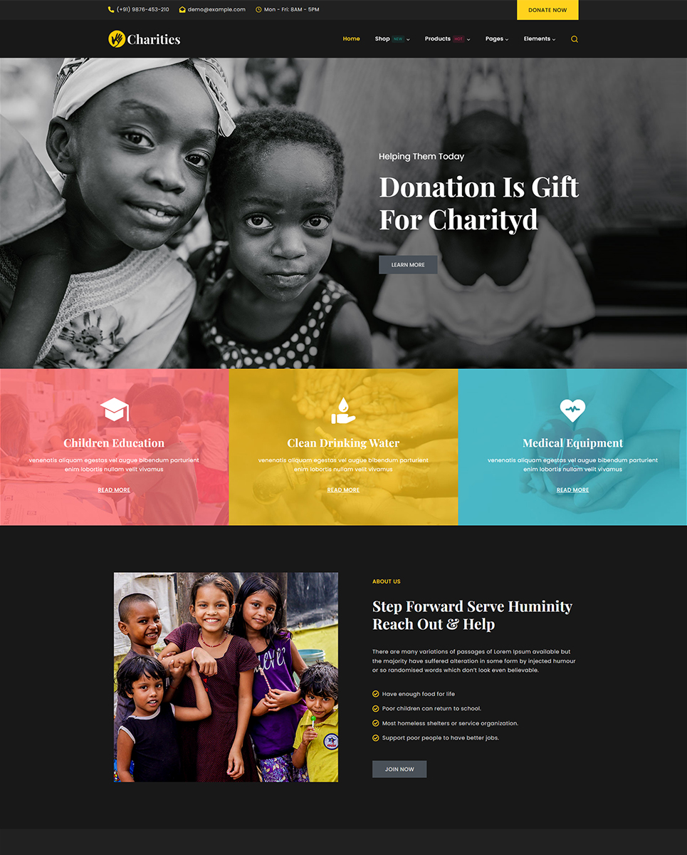 Charities - Charity NonProfit Fundraising Elementor WordPress Responsive Theme