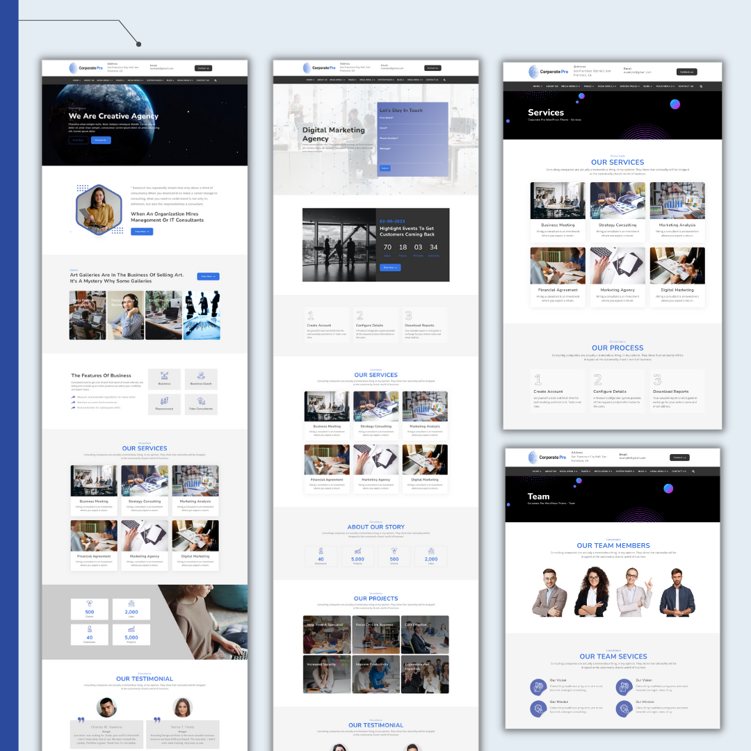 Corporate Pro – Multipage WordPress Theme using Elementor Builder