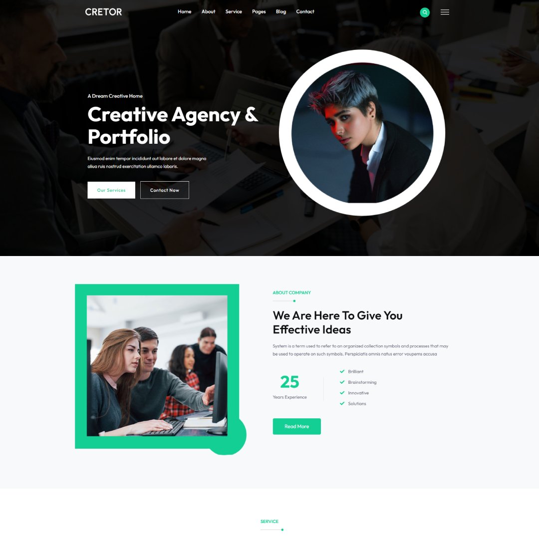 Cretor - Creative Agency & Portfolio WordPress Theme