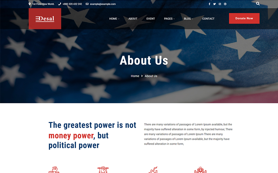 Desal - Political & Candidate/City Government WordPress Theme