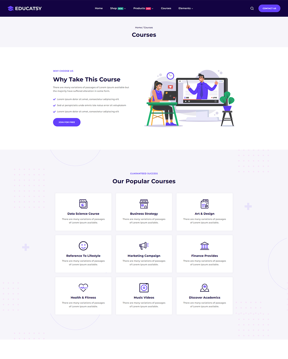 Educatsy - Education & Online Courses Elementor WordPress Responsive Theme