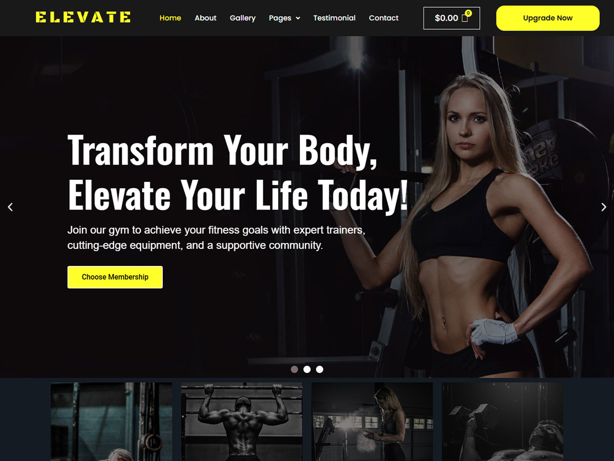 Elevate - Fitness and Gym WordPress Theme