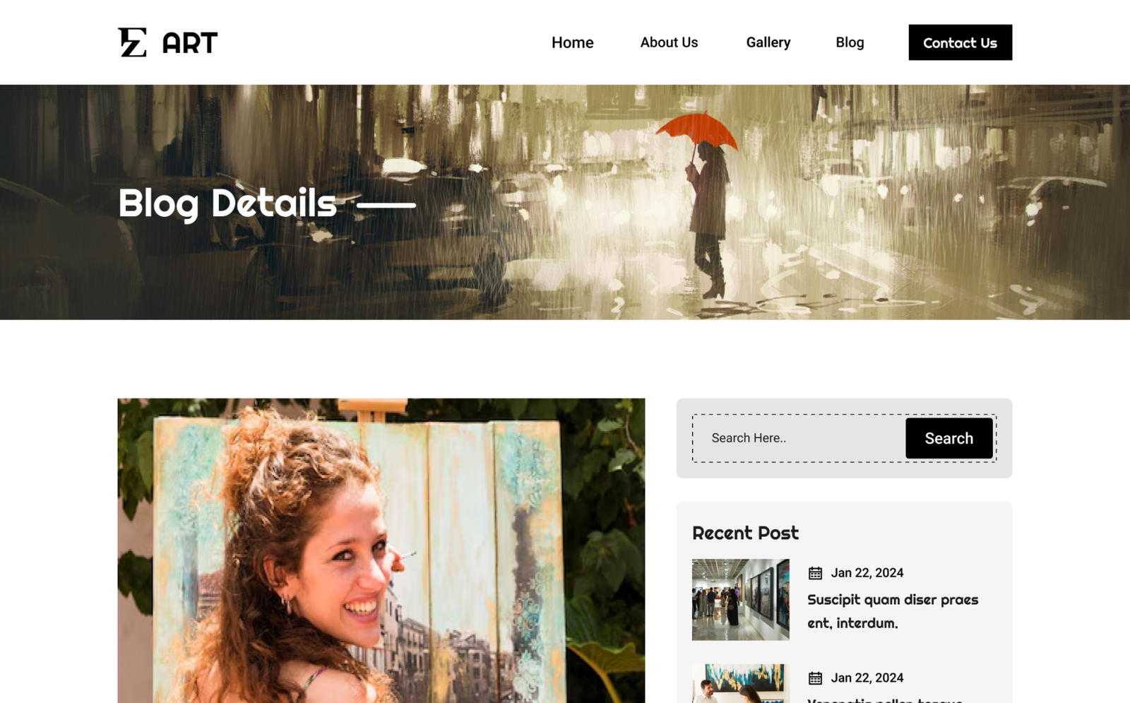 EZ Art – Minimalist And Modern Template for Art Galleries and Exhibitions