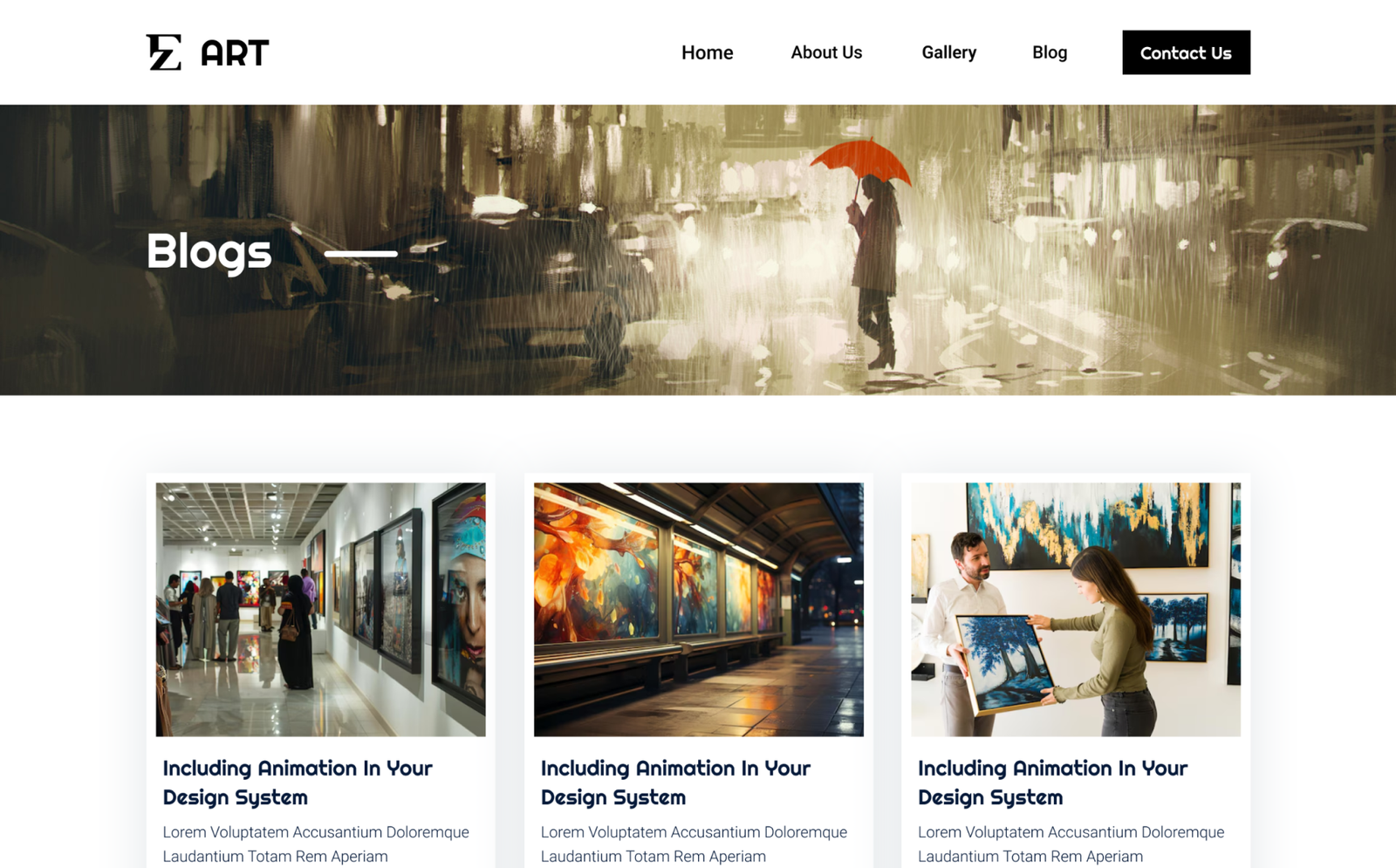 EZ Art – Minimalist And Modern Template for Art Galleries and Exhibitions