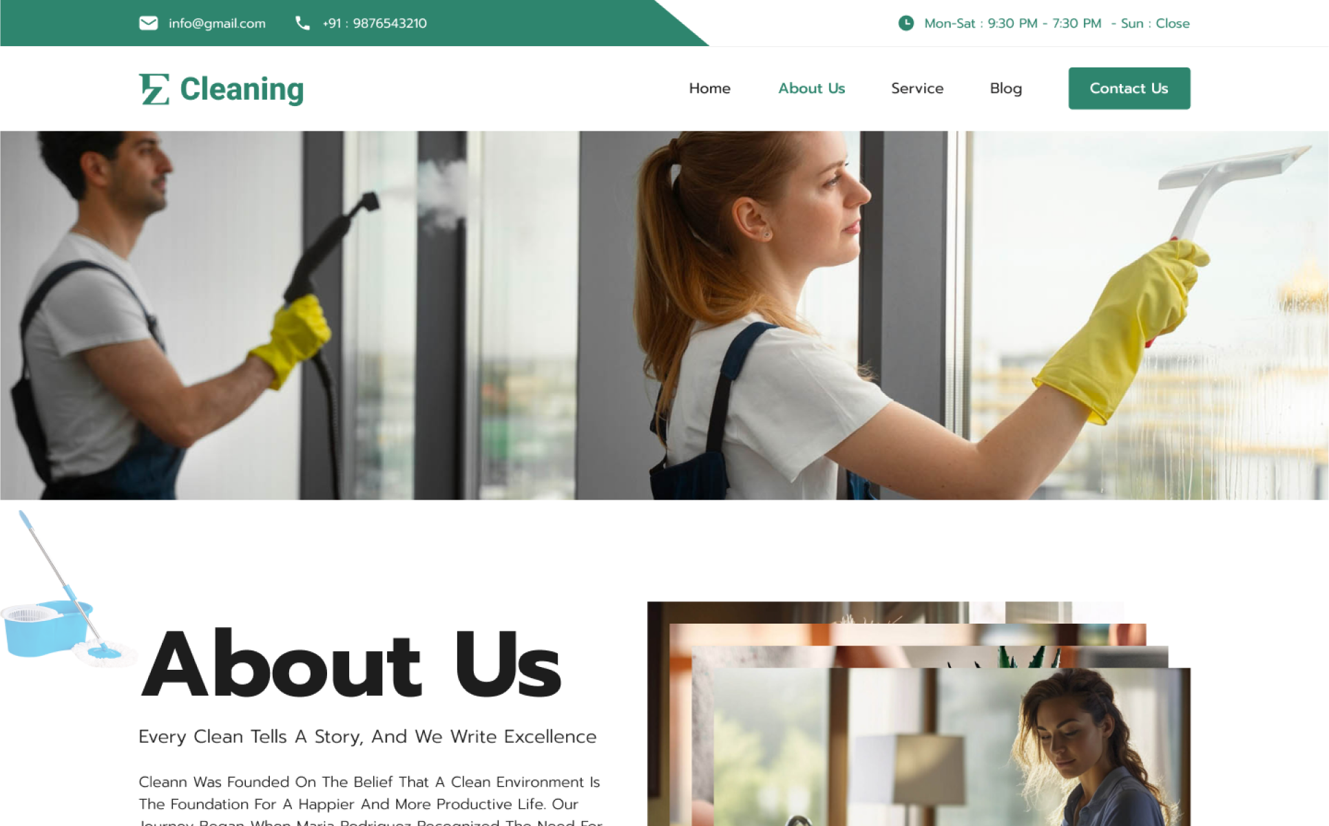 EZ Cleaning– Powerful WordPress Theme for Cleaning Companies
