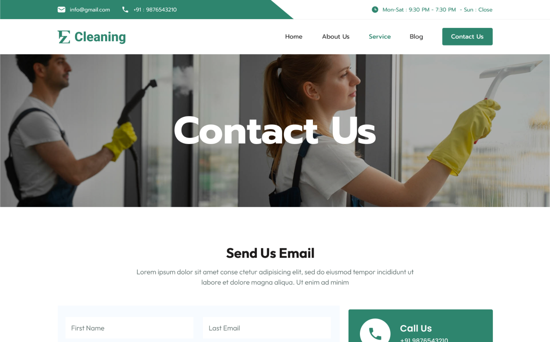 EZ Cleaning– Powerful WordPress Theme for Cleaning Companies