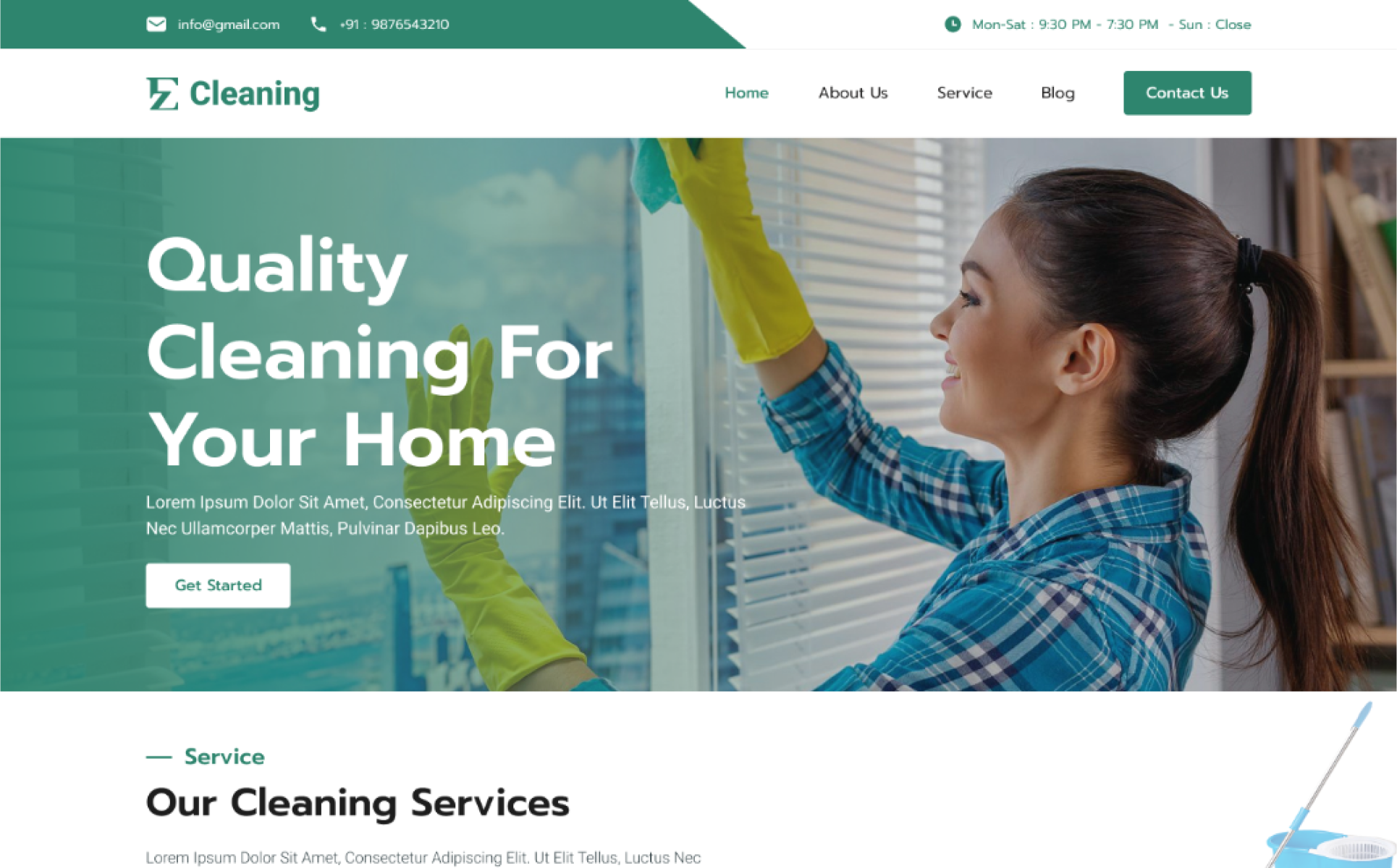 EZ Cleaning– Powerful WordPress Theme for Cleaning Companies