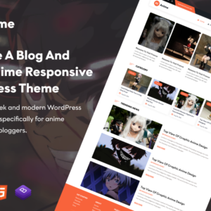EZAnime A Blog and news Anime Responsive Elementor wordpress theme