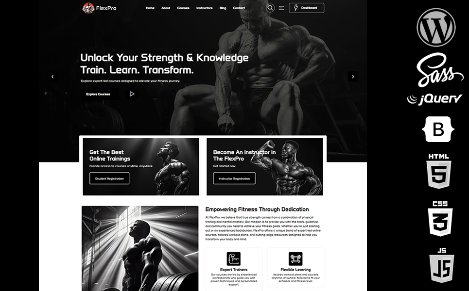FlexPro - Bodybuilding & Online Courses & Education WooCommerce WordPress Theme
