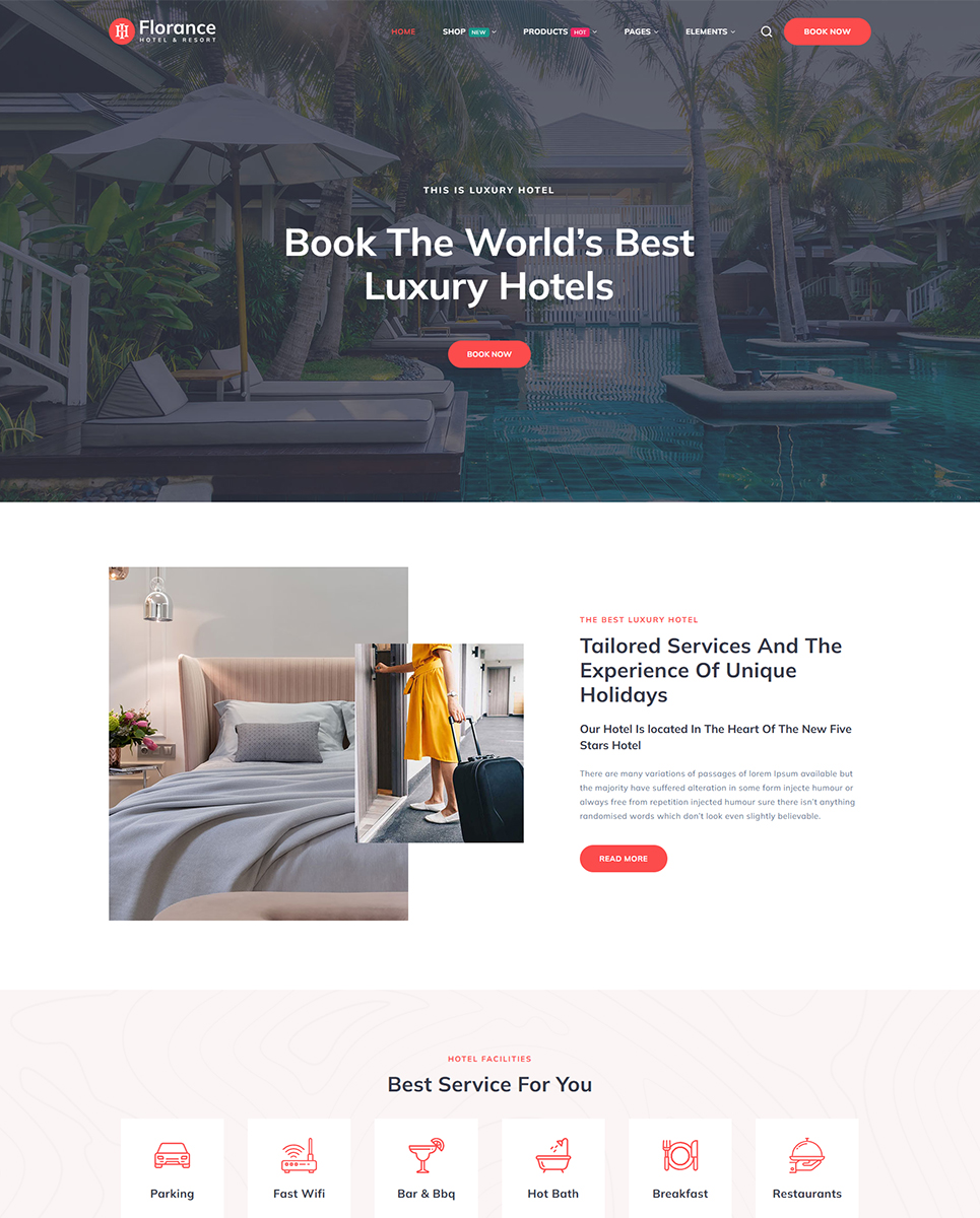 Florance - Hotel and Resort Booking Elementor Wordpress Responsive Theme