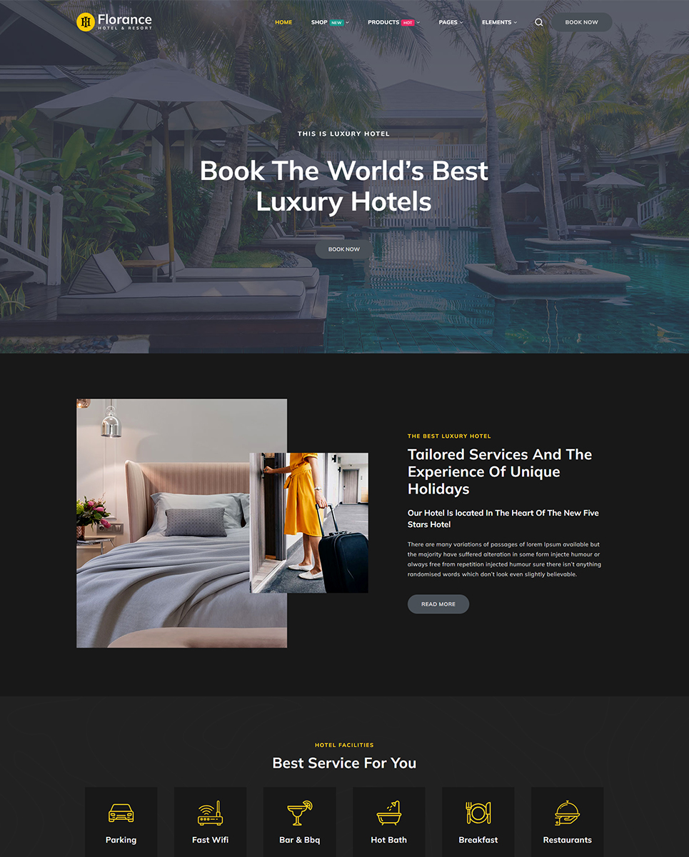 Florance - Hotel and Resort Booking Elementor Wordpress Responsive Theme