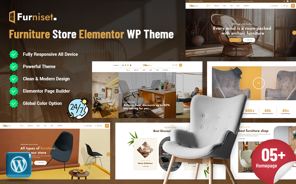 Furniset - Furniture Elementor WordPress Theme