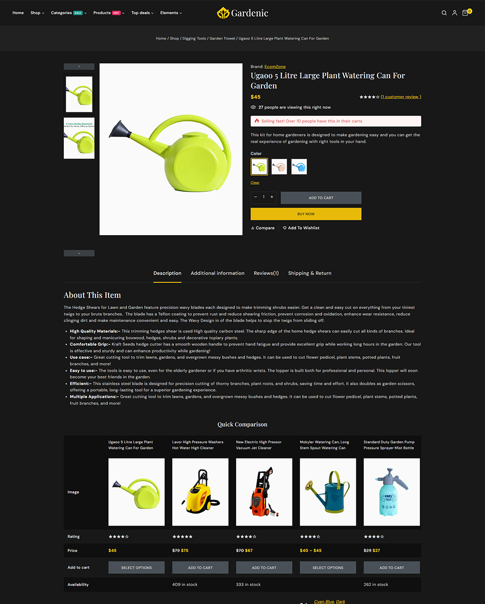Gardenic - Landscape Gardening Elementor WordPress Responsive Theme