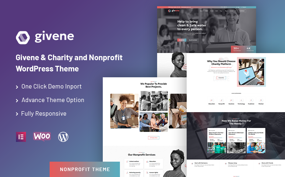 Givene - Charity and Nonprofit WordPress Theme