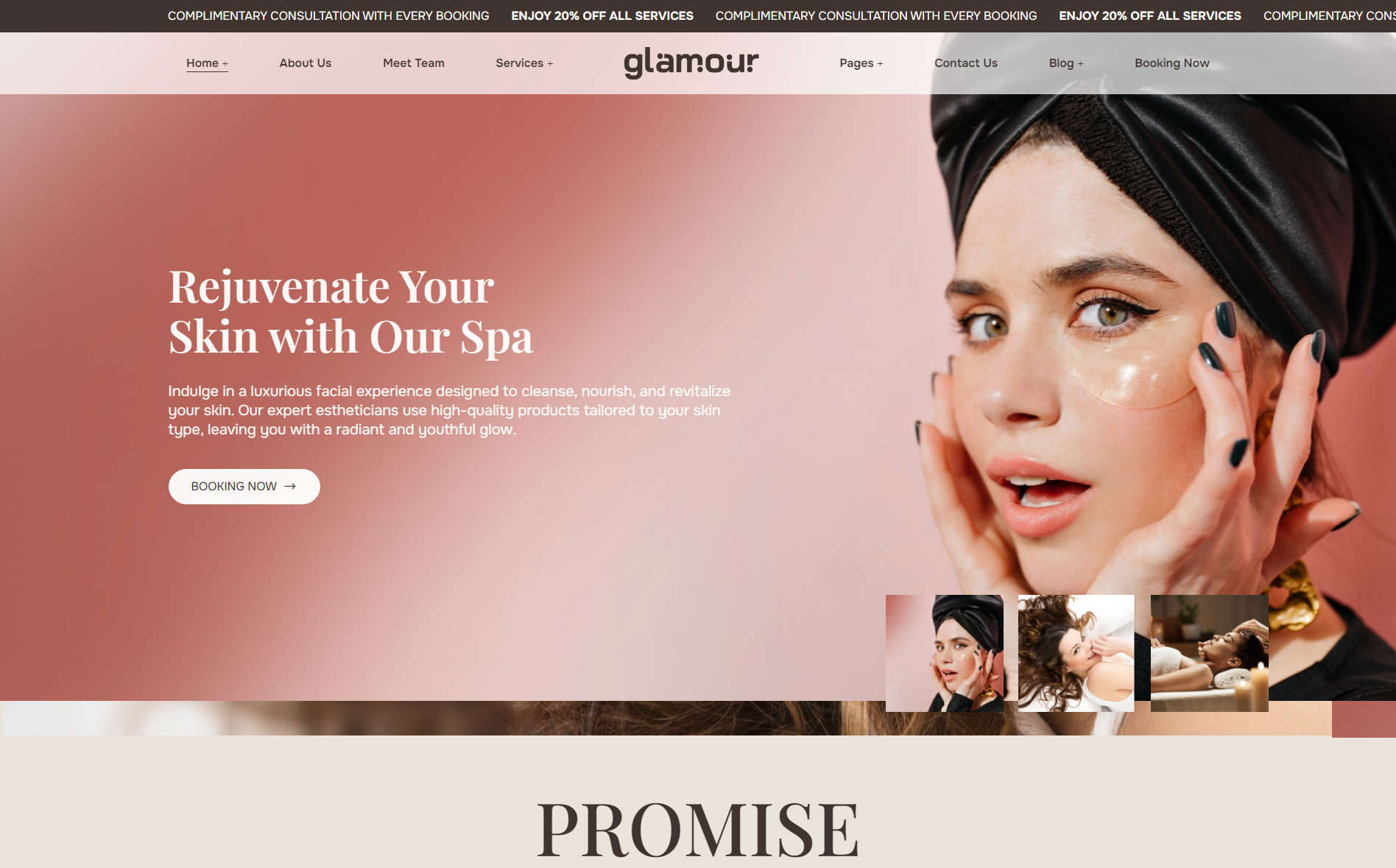 Glamour - Hair and Beauty Salon WordPress Theme