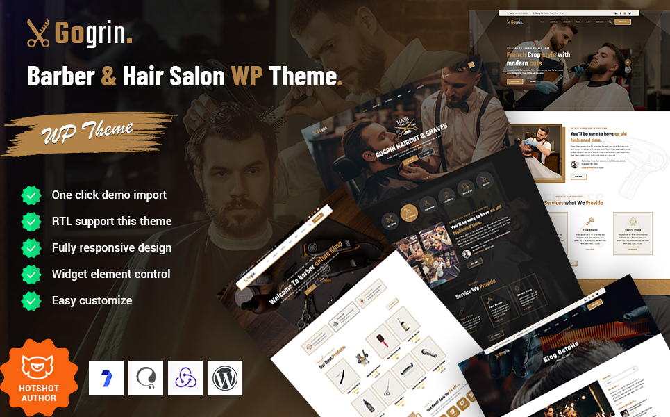 Gogrin - Barber & Hair Salon WordPress Theme