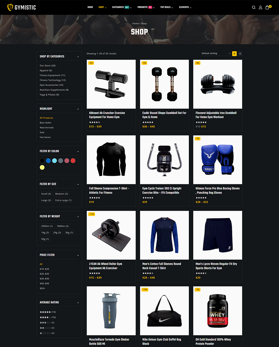 Gymistic - Gym Fitness Elementor WordPress Responsive Theme