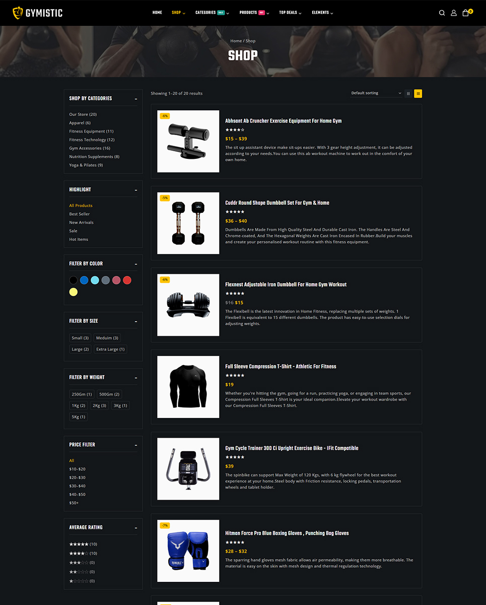 Gymistic - Gym Fitness Elementor WordPress Responsive Theme