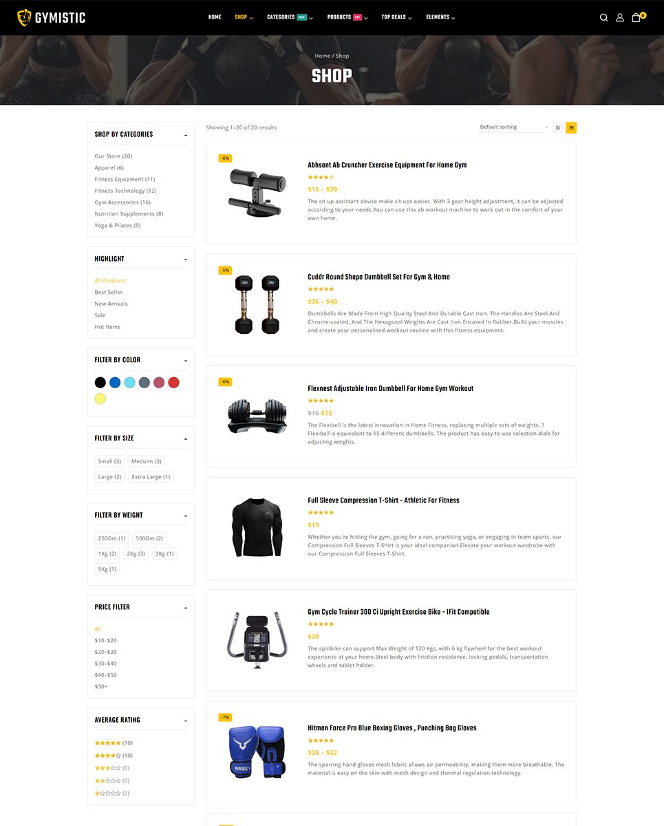 Gymistic - Gym Fitness Elementor WordPress Responsive Theme
