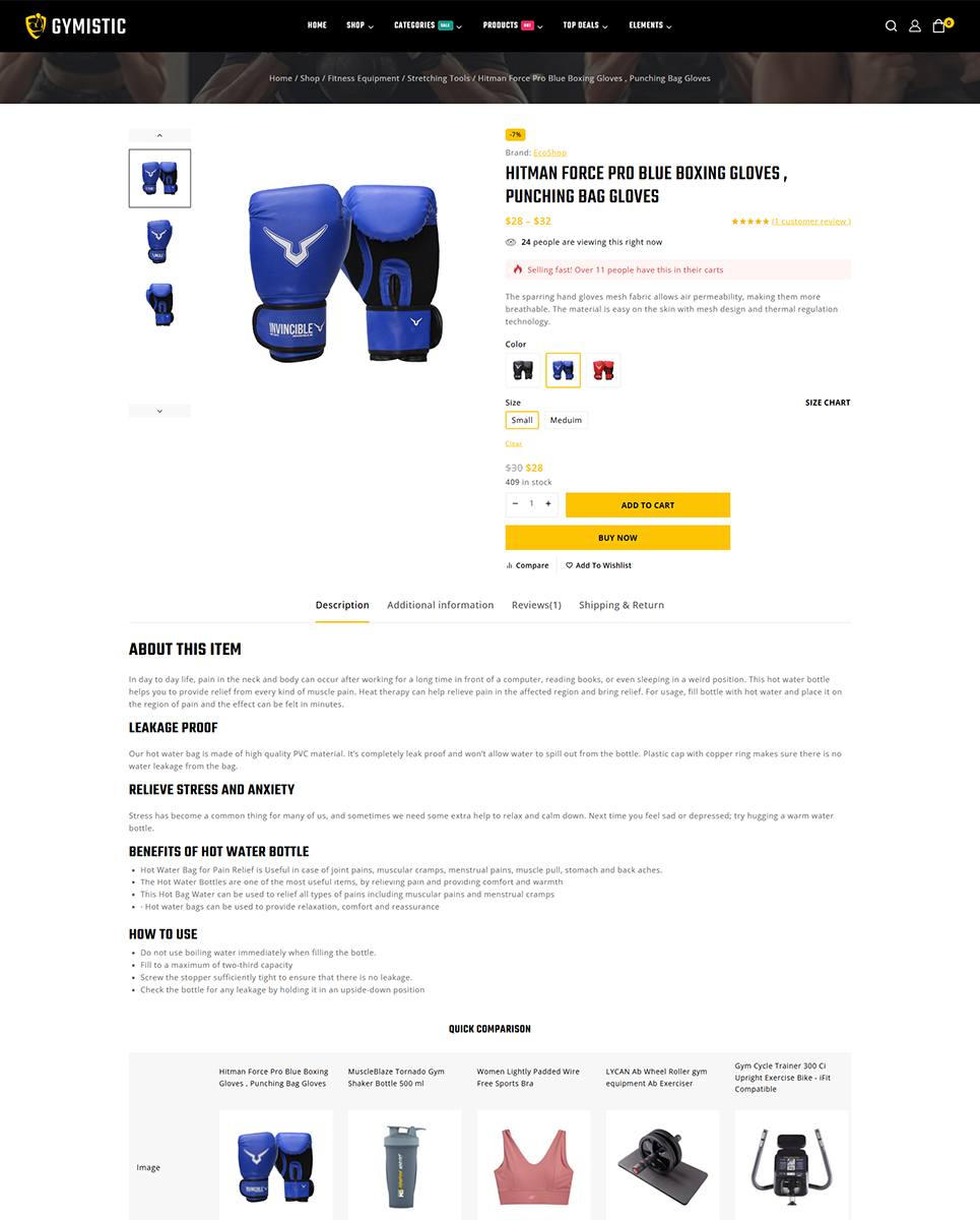 Gymistic - Gym Fitness Elementor WordPress Responsive Theme