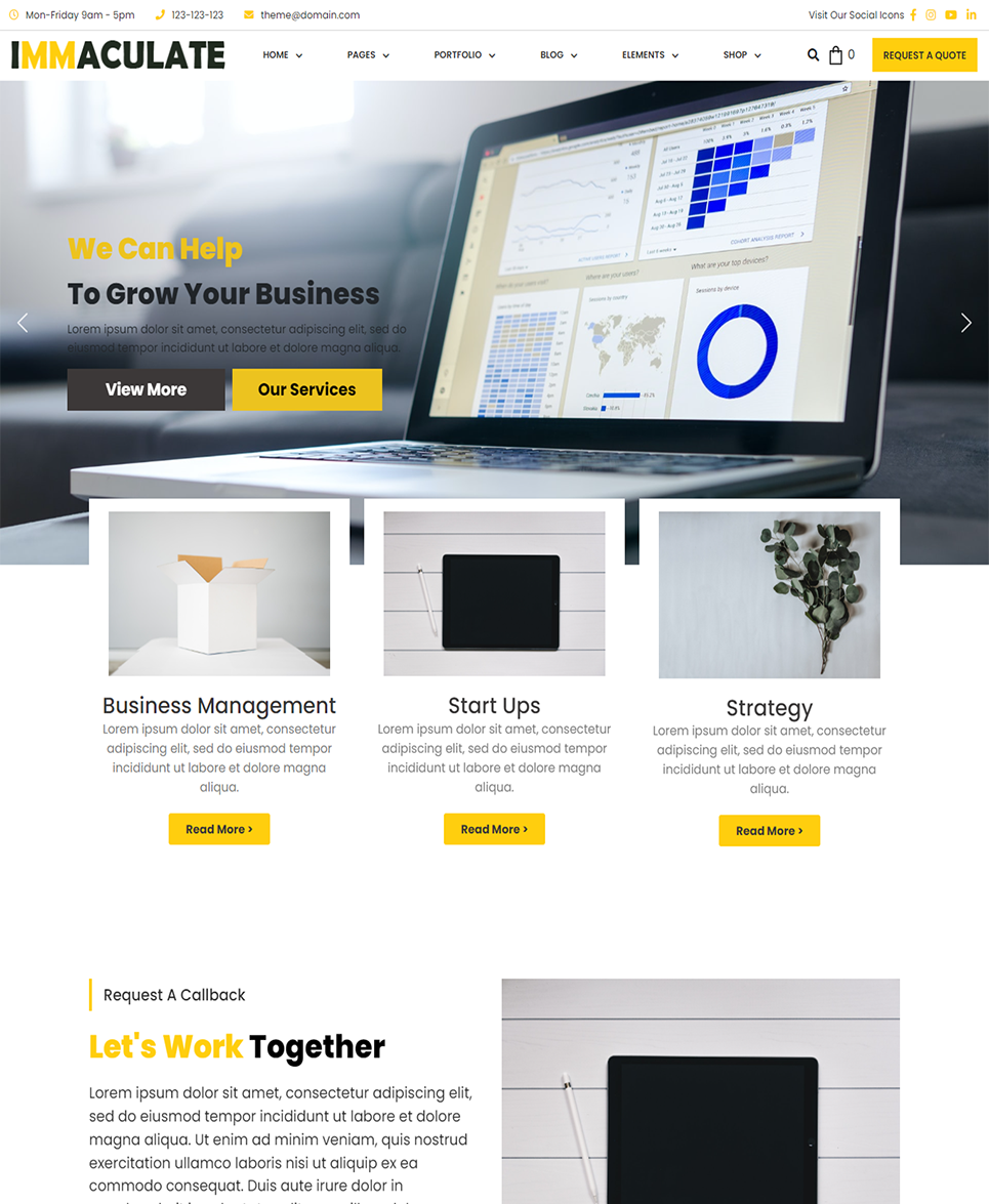 Immaculate Business - Multipurpose Consulting Wordpress Theme