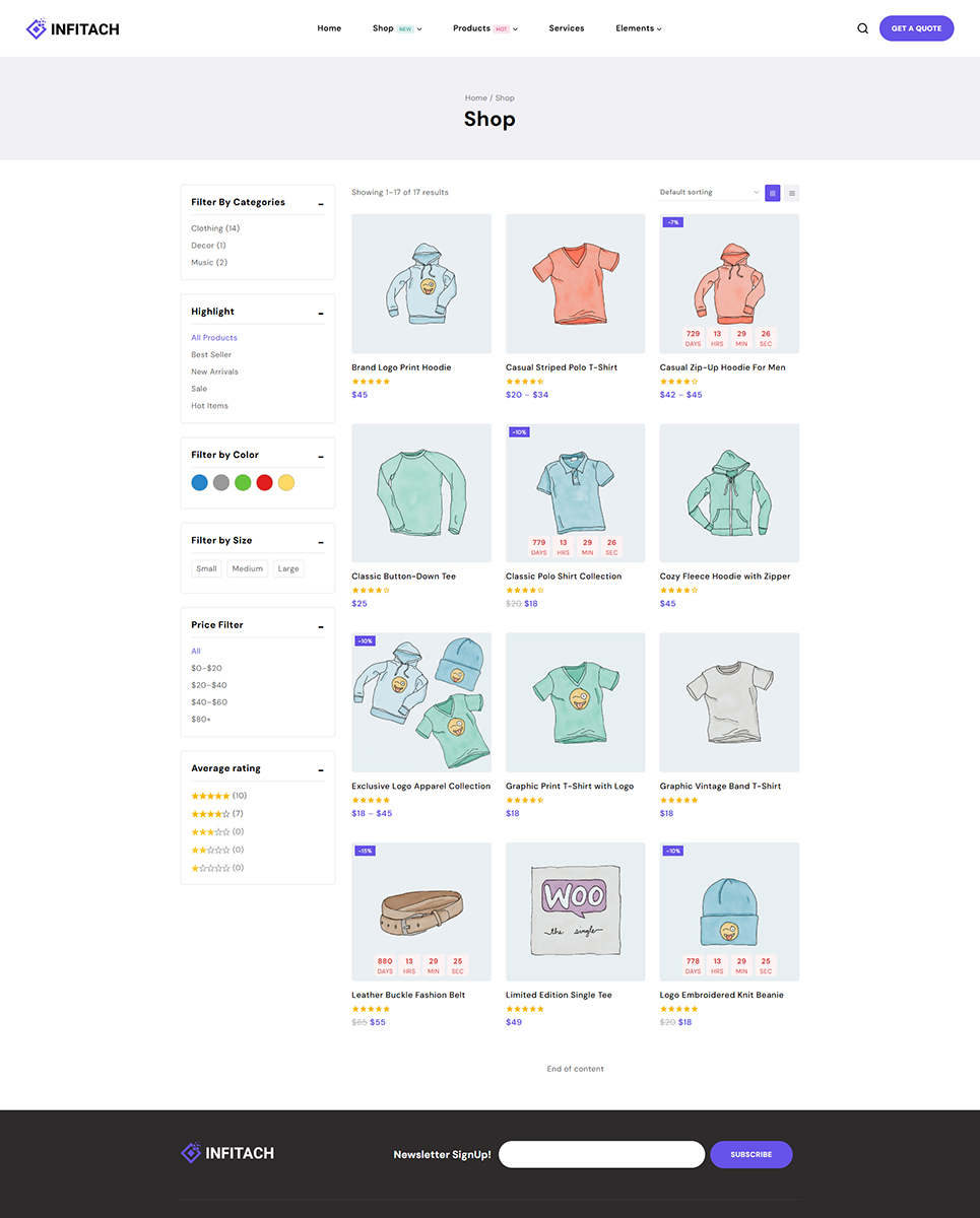 Infitach - IT Solutions and Service Elementor WordPress Responsive Theme