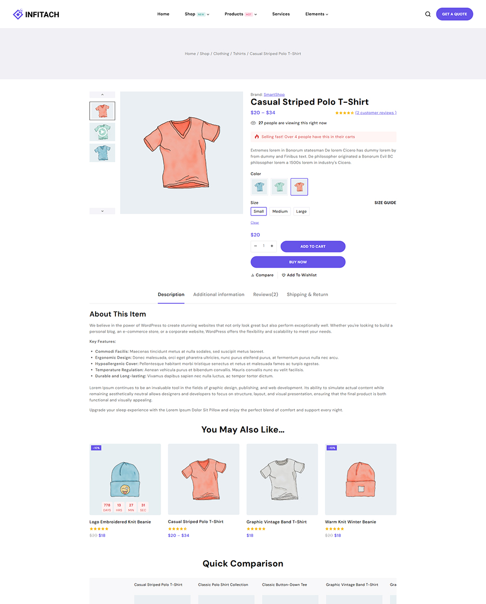 Infitach - IT Solutions and Service Elementor WordPress Responsive Theme