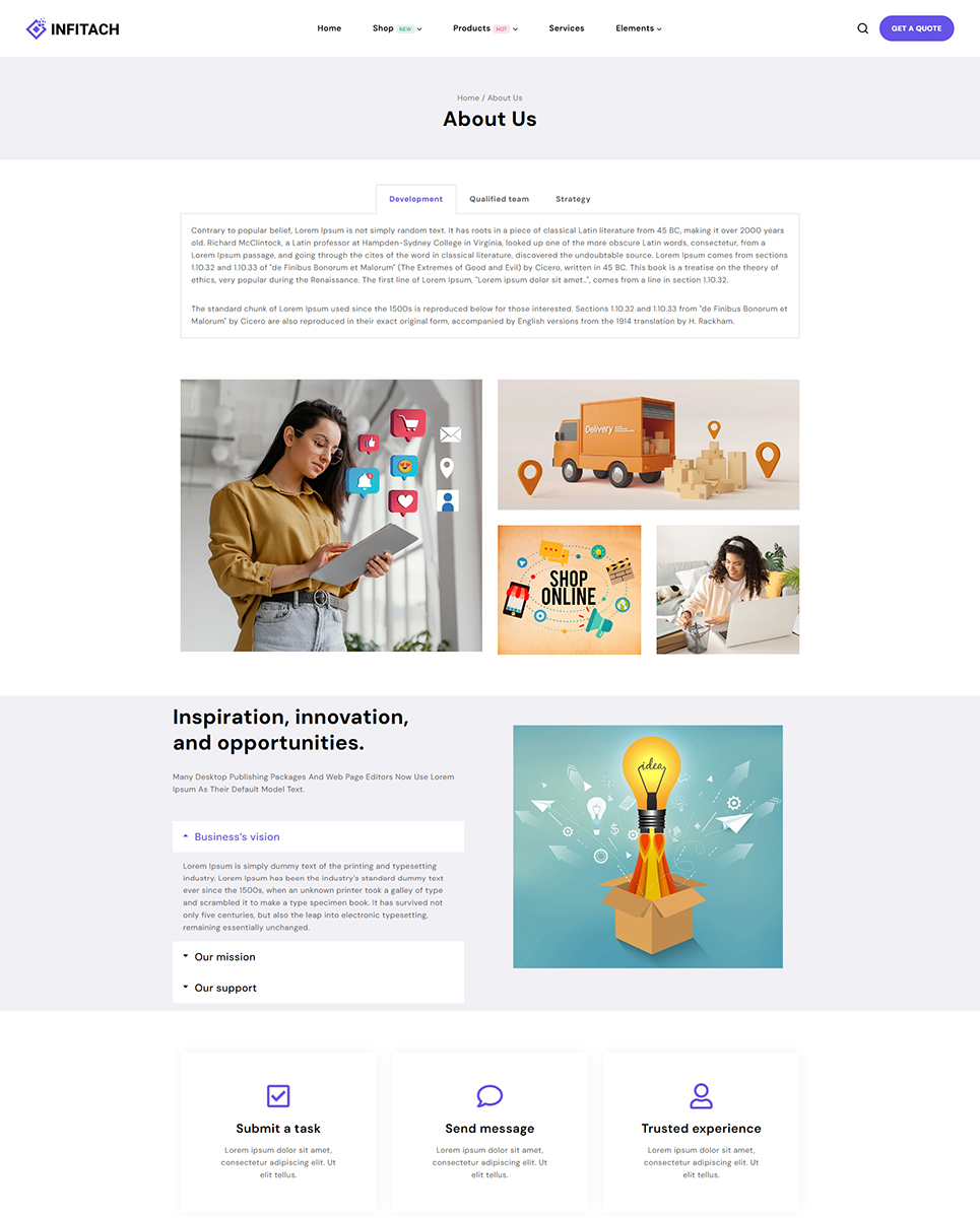 Infitach - IT Solutions and Service Elementor WordPress Responsive Theme