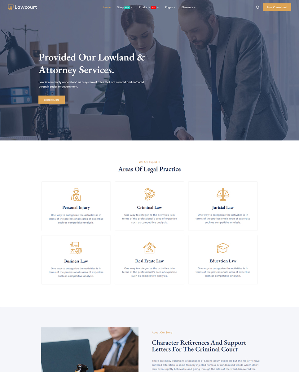Lawcourt - Law and Justice Elementor WordPress Responsive Theme