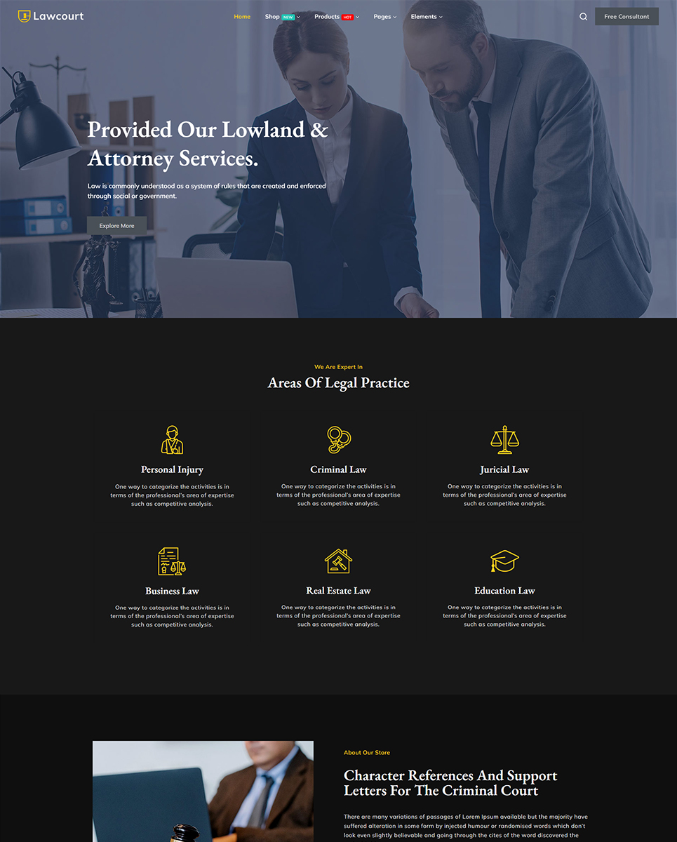 Lawcourt - Law and Justice Elementor WordPress Responsive Theme