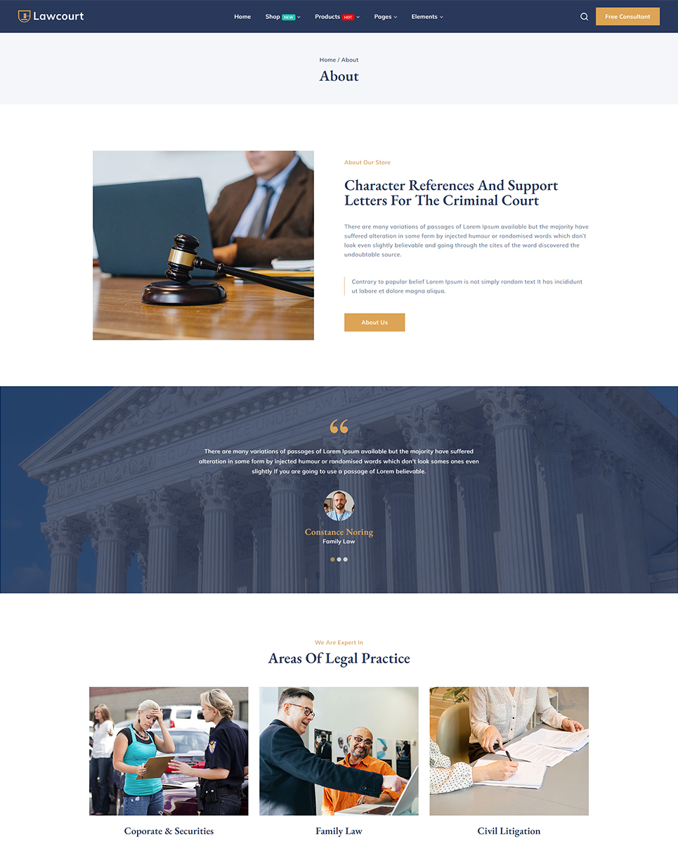 Lawcourt - Law and Justice Elementor WordPress Responsive Theme