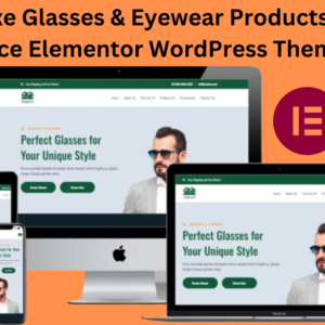 LensLuxe Glasses & Eyewear Products and Service Elementor WordPress Theme
