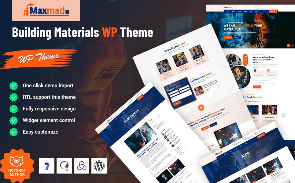 Maxmad - Building Materials Responsive WordPress Theme