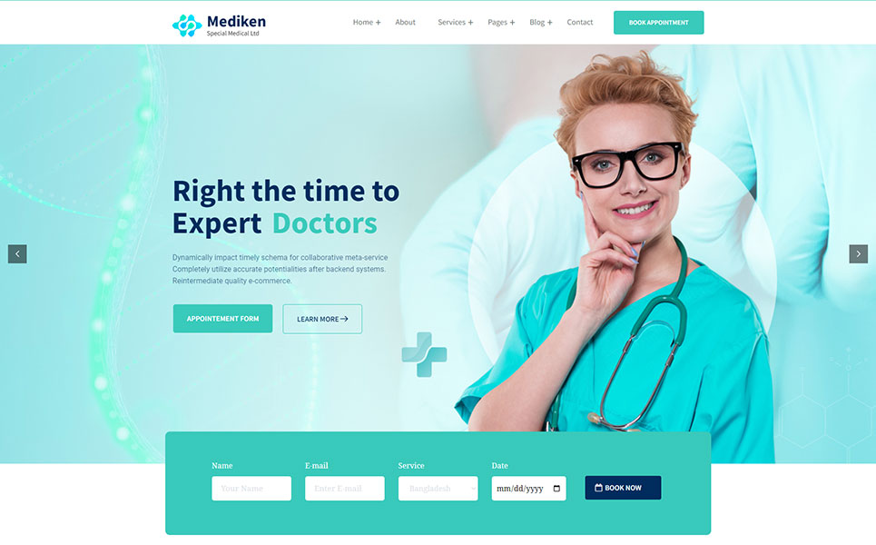 Mediken - Medical & Clinic Service WordPress Theme.