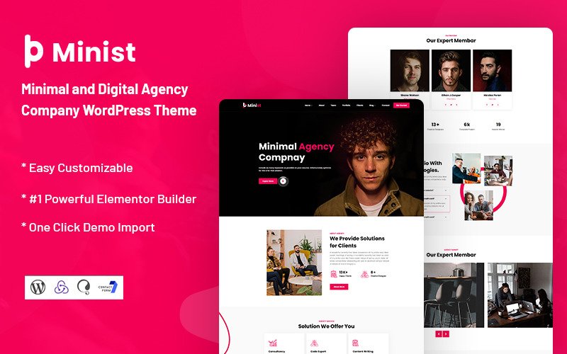 Minist - Minimal and Digital Agency Company WordPress Theme