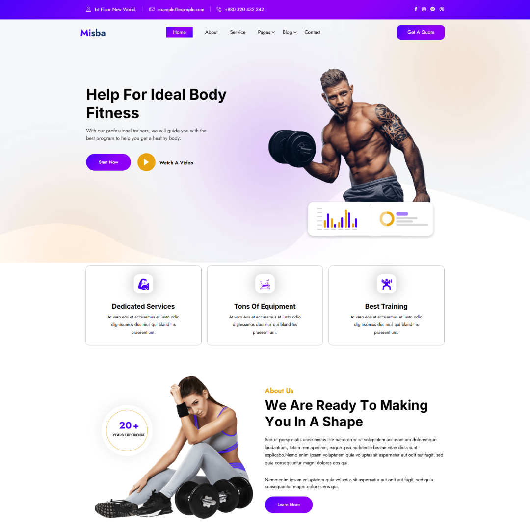Misba - Fitness and Gym WordPress Theme