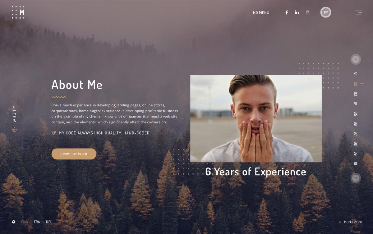 Murka - Full Screen Personal Portfolio WordPress Theme