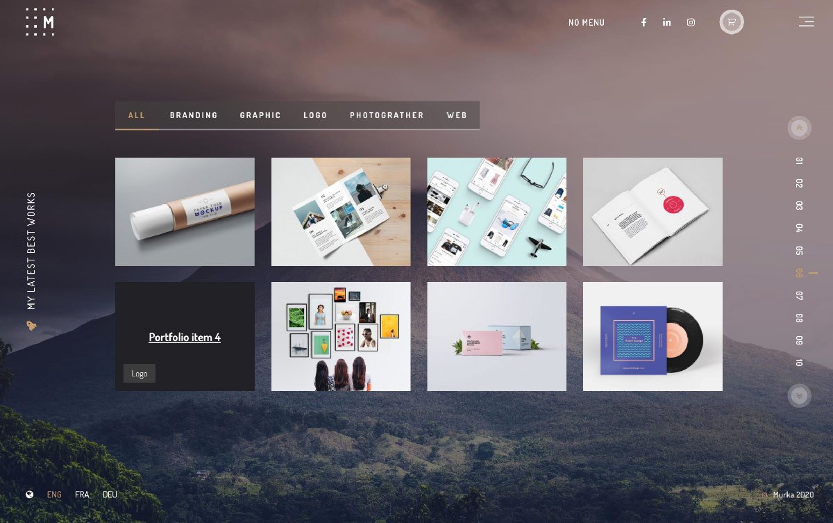 Murka - Full Screen Personal Portfolio WordPress Theme