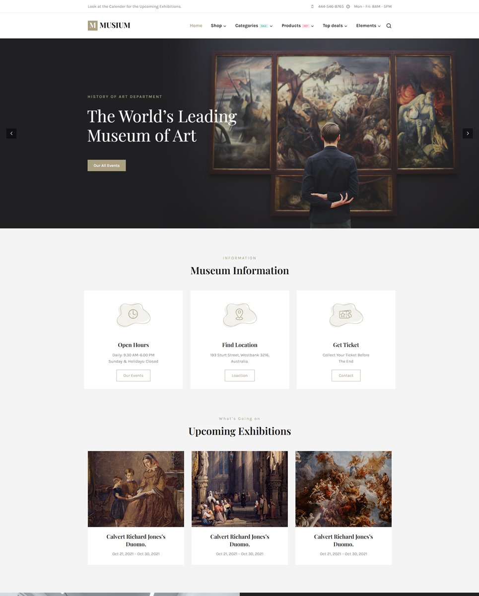 Musium - Art Gallery and Museum WordPress Theme