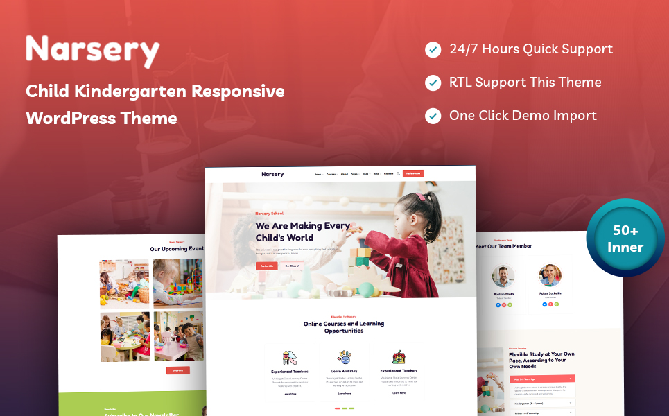 Narsery - Child Kindergarten Responsive WordPress Theme
