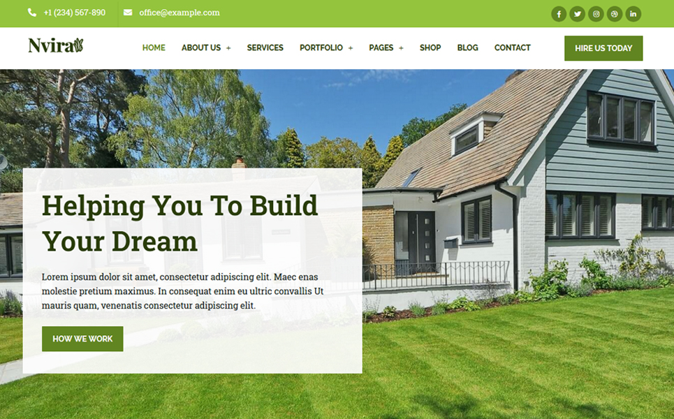 Nvira - Gardening and Landscaping Services with WordPress Elementor Theme