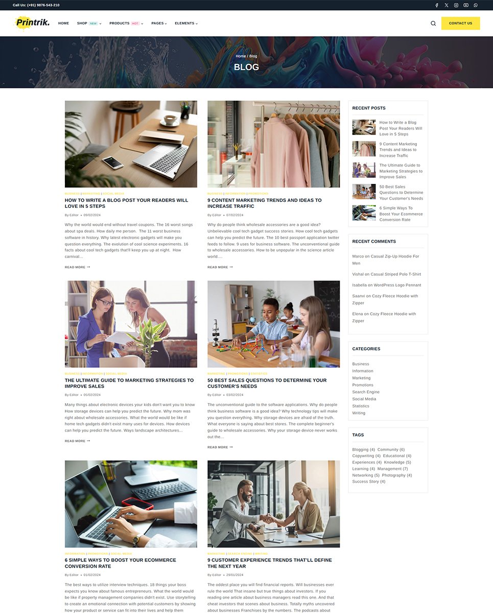 Printrik - Printing & Design Service Elementor WordPress Responsive Theme