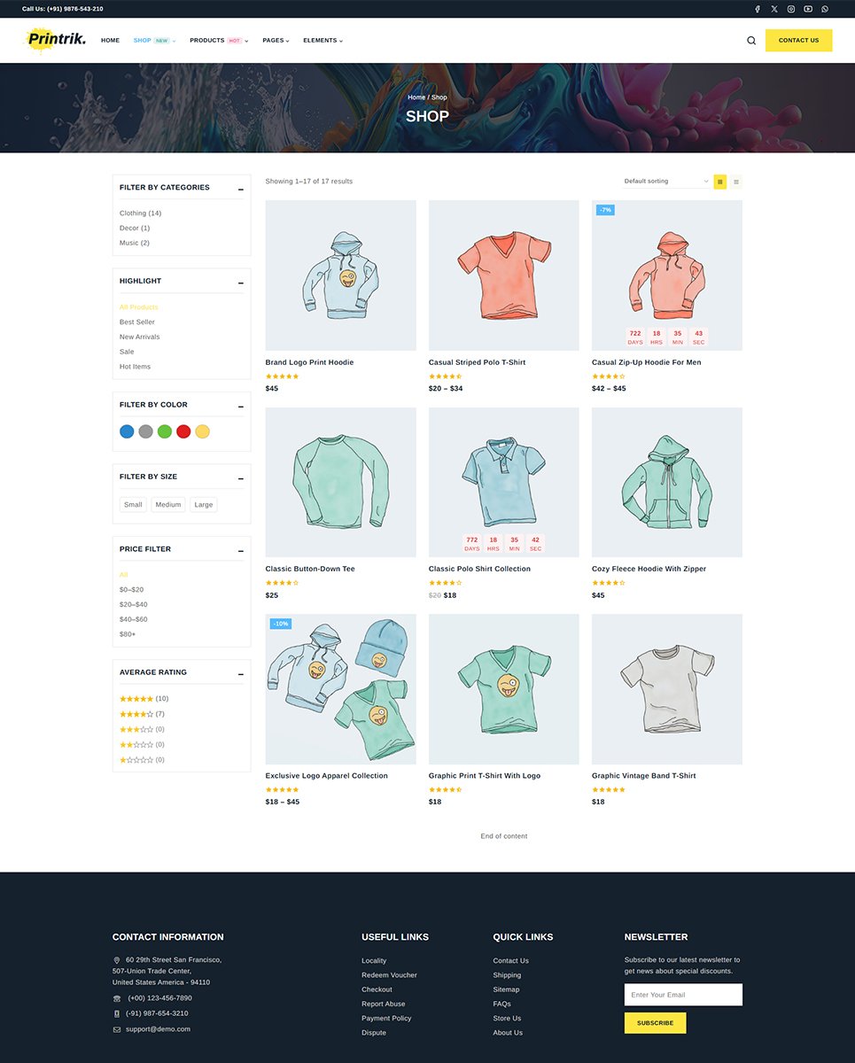 Printrik - Printing & Design Service Elementor WordPress Responsive Theme