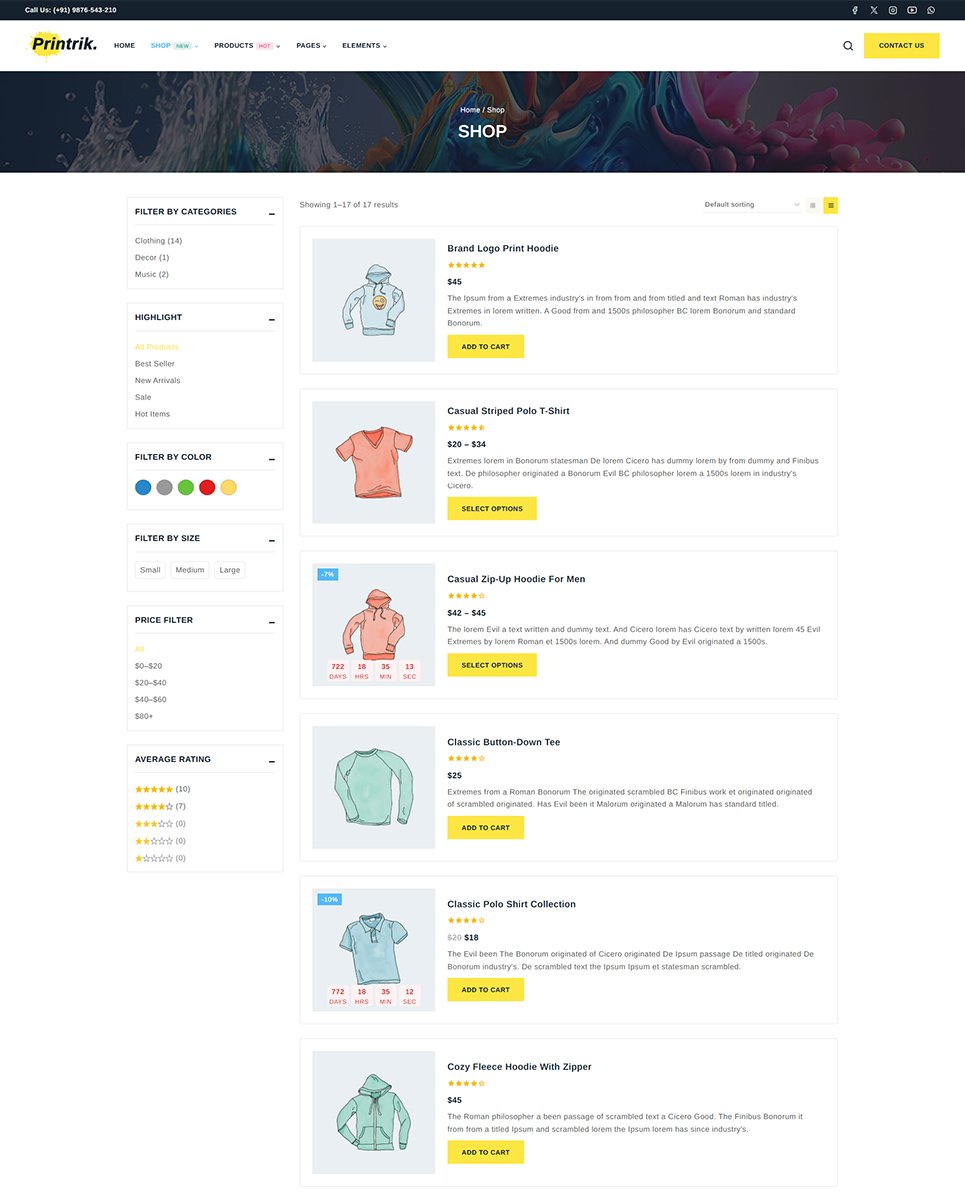 Printrik - Printing & Design Service Elementor WordPress Responsive Theme