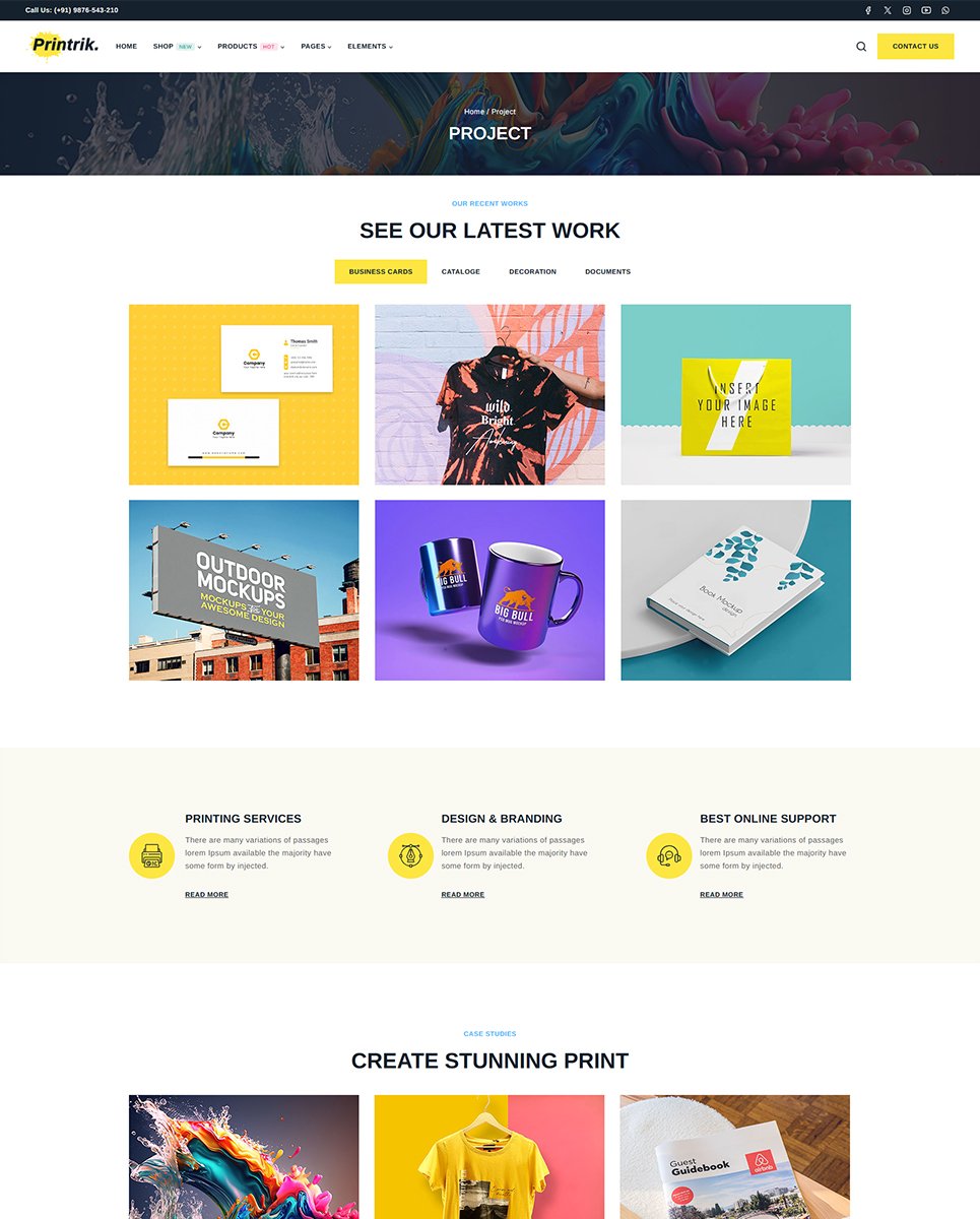 Printrik - Printing & Design Service Elementor WordPress Responsive Theme